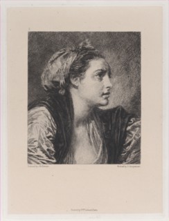 Head of a Woman, after Greuze, 1871.
