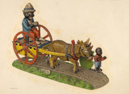 Toy Bank: Donkey and Cart, c. 1941.