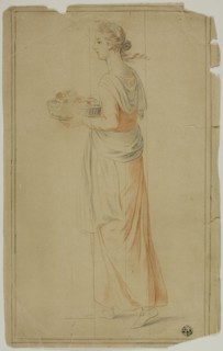 Standing Girl Holding Basket, n.d.