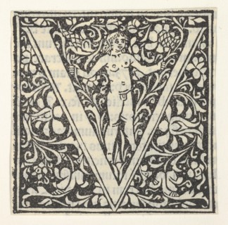 Initial letter V with putto, 1496.