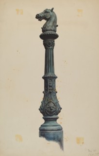 Horse Head Hitching Post, c. 1937.