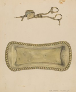 Candle Snuffer and Tray, c. 1937.