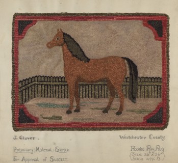 Hooked Rug with Horse, 1935/1942.