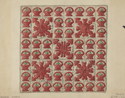 Applique Crib Coverlet, c. 1936.