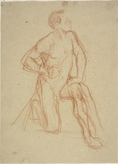 Male Figure Kneeling, c. 1874.