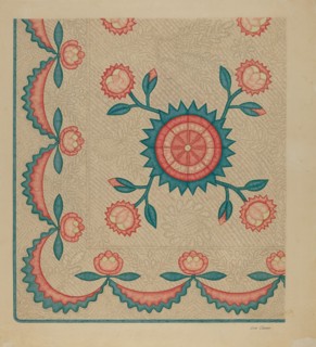 Appliqued Quilt, 1935/1942.