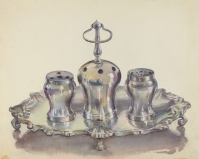 Silver Ink Stand, c. 1936.