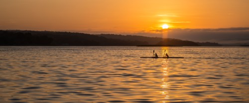 Rowing in the Sun Rise.
