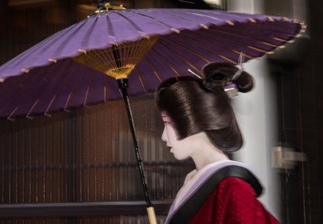 Geisha in the Rain (B).