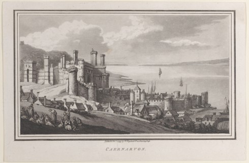 Caernarvon, from "Remarks on a Tour to North and South Wales, in the year 1797, November 2, 1799. Creator: John Hill.