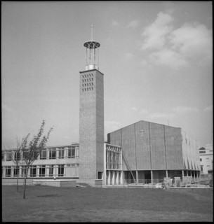 Trinity Congregational Church, East India Dock Road, Lansbury Estate, Tower Hamlets, London, 1951 Creator: Mary W Parry.