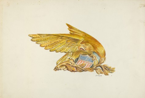 Ship's Stern Ornament, c. 1940. Creator: L. B. Hartman.