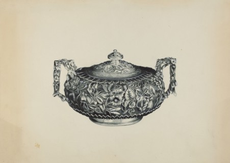 Silver Sugar Bowl, c. 1938. Creator: Florence Hastings.