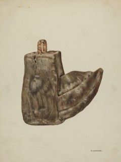 Wooden Stirrup, c. 1938. Creator: Florence Hastings.