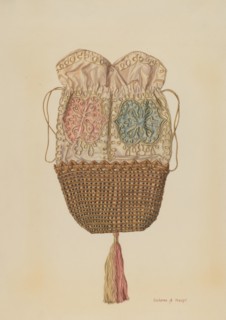 Silk-straw Reticule, 1935/1942. Creator: Dolores Haupt.