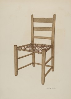 Braided Rawhide Bottom Chair, c. 1940. Creator: Dorothy Johnson.