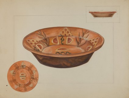 Pa. German Deep Dish, c. 1936. Creator: Agnes Karlin.