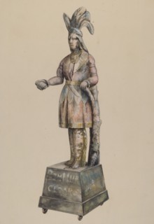 Cigar Store Indian, c. 1937. Creator: William Kerby.