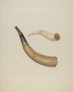 Powder Horn, 1935/1942. Creator: Alfred Koehn.