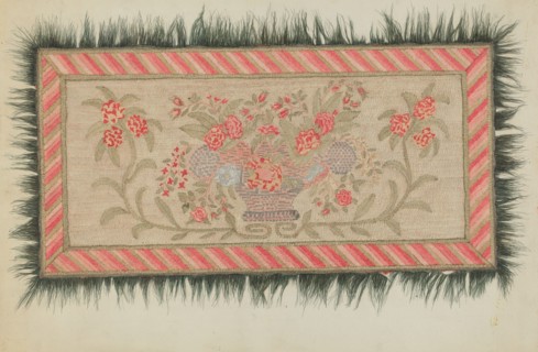 Embroidered Rug, c. 1937. Creator: Dorothy Lacey.