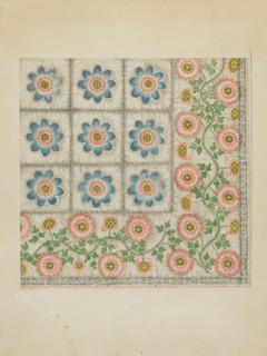 Printed Coverlet, c. 1936. Creator: Dorothy Lacey.