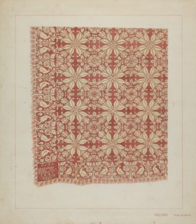 Woven Coverlet, c. 1937. Creator: James M. Lawson.