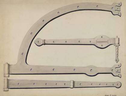 Door Hinges, c. 1936. Creator: James M. Lawson.