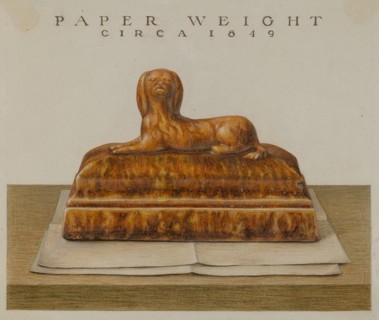 Spaniel (Paper Weight), c. 1937. Creator: Cleo Lovett.