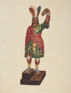 Cigar Store Indian, c. 1937. Creator: Georgine E. Mason.
