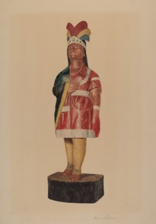 Cigar Store Indian, c. 1939. Creator: Georgine E. Mason.