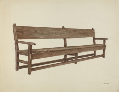 Mission Bench, c. 1938. Creator: Vera Van Voris.