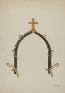 Carved Wooden Candleholder, c. 1939. Creator: Vera Van Voris.