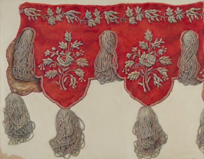 Victorian Shelf Drapery, c. 1940. Creator: Vera Van Voris.