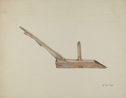 Wooden Plow, c. 1938. Creator: Vera Van Voris.