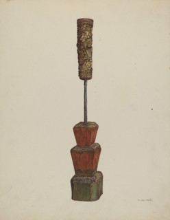 Receptacle for Peanut Oil, c. 1939. Creator: Vera Van Voris.