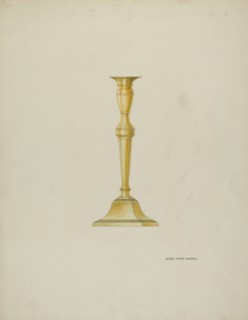 Brass Candlestick, c. 1937. Creator: Harry Mann Waddell.