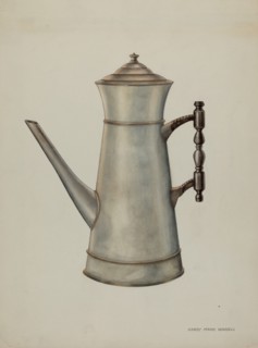 Pewter Coffee Pot, c. 1937. Creator: Harry Mann Waddell.