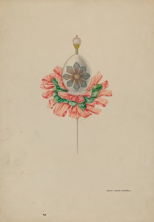 Cascarone (eggshell) Stick Pin, c. 1940. Creator: Harry Mann Waddell.