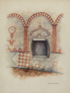Wall Painting and Baptismal Niche, 1938. Creator: Harry Mann Waddell.