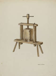 Cider Press, c. 1940. Creator: Harry Mann Waddell.