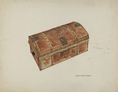 Cowhide Trunk, c. 1937. Creator: Harry Mann Waddell.