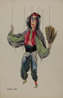 Fan Dancer Marionette, c. 1937. Creator: Elmer Weise.