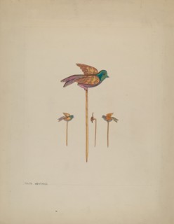 Bird Stick Pin, c. 1937. Creator: Tulita Westfall.