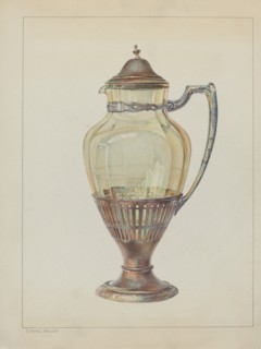 Silver and Glass Flagon, c. 1936. Creator: Carmel Wilson.