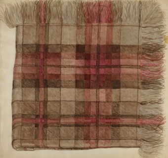 Shawl (Plaid), c. 1937. Creator: Eva Wilson.