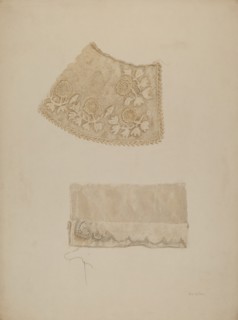 Darned Collar & Pattern of Embroidery, c. 1938. Creator: Eva Wilson.