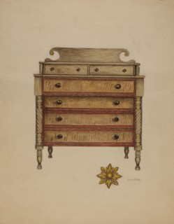 Chest-Mahogany, Pine & Maple, c. 1937. Creator: Eva Wilson.