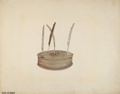 Inkwell, c. 1940. Creator: Jessie M Youngs.