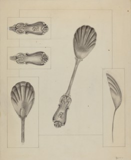 Silver Sugar Spoon, c. 1936. Creator: Anthony Zuccarello.
