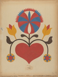 Drawing for Plate 13: From the Portfolio "Folk Art of Rural Pennsylvania", c. 1939. Creator: Unknown.